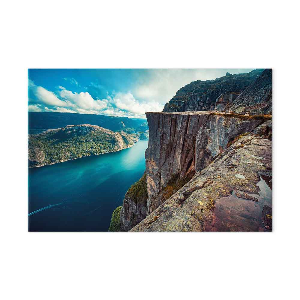 Rock City River Cliff Landscape Canvas Print