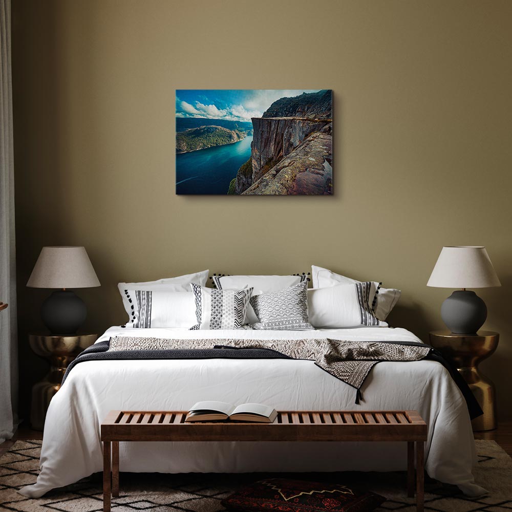Rock City River Cliff Landscape Canvas Print