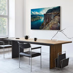 Rock City River Cliff Landscape Canvas Print