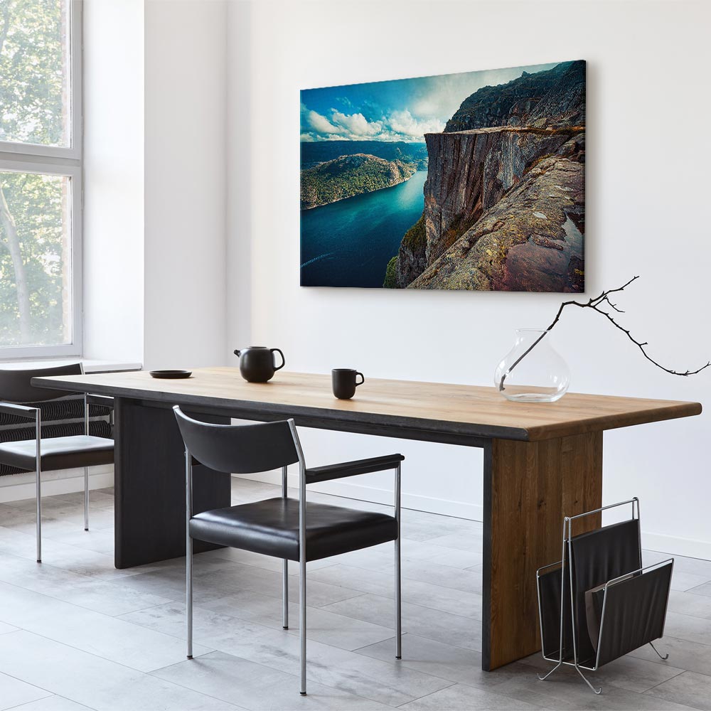 Rock City River Cliff Landscape Canvas Print