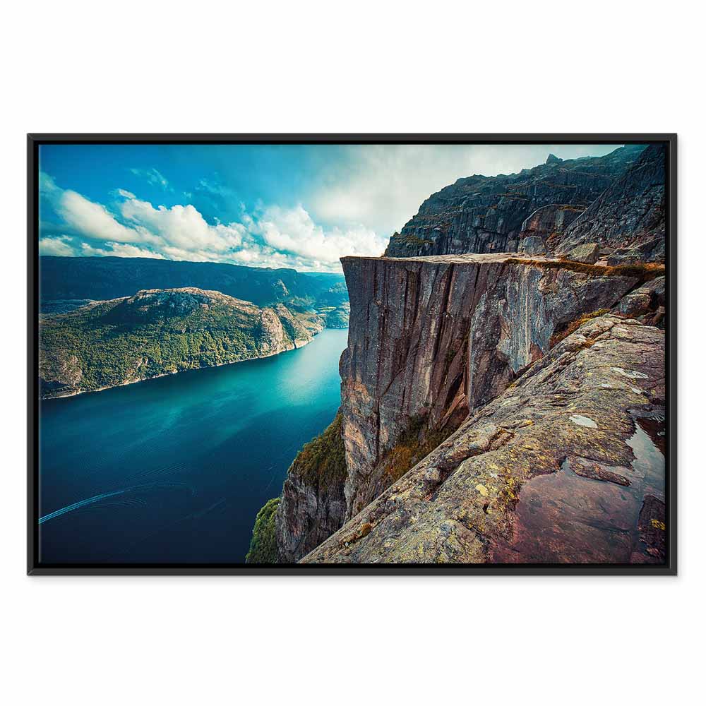 Rock City River Cliff Landscape Canvas Print