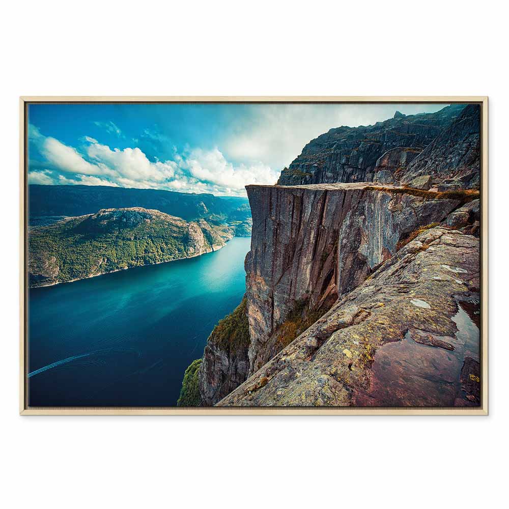 Rock City River Cliff Landscape Canvas Print
