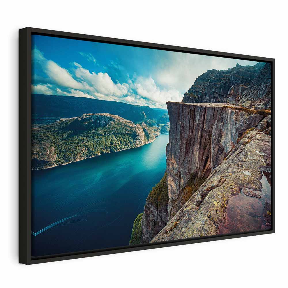 Rock City River Cliff Landscape Canvas Print