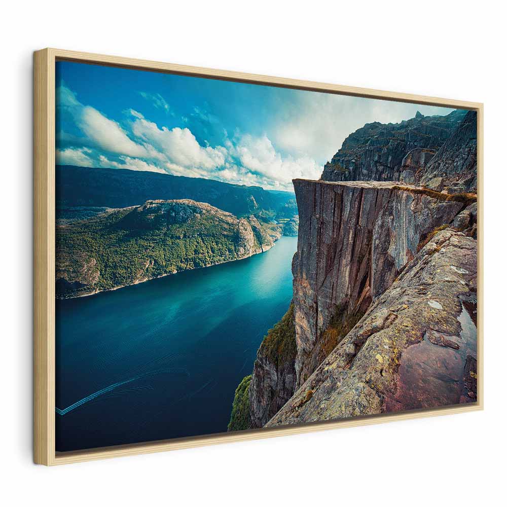 Rock City River Cliff Landscape Canvas Print