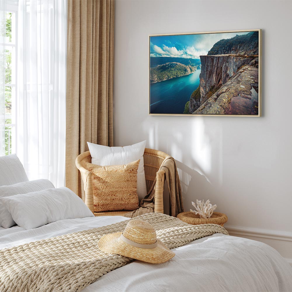 Rock City River Cliff Landscape Canvas Print