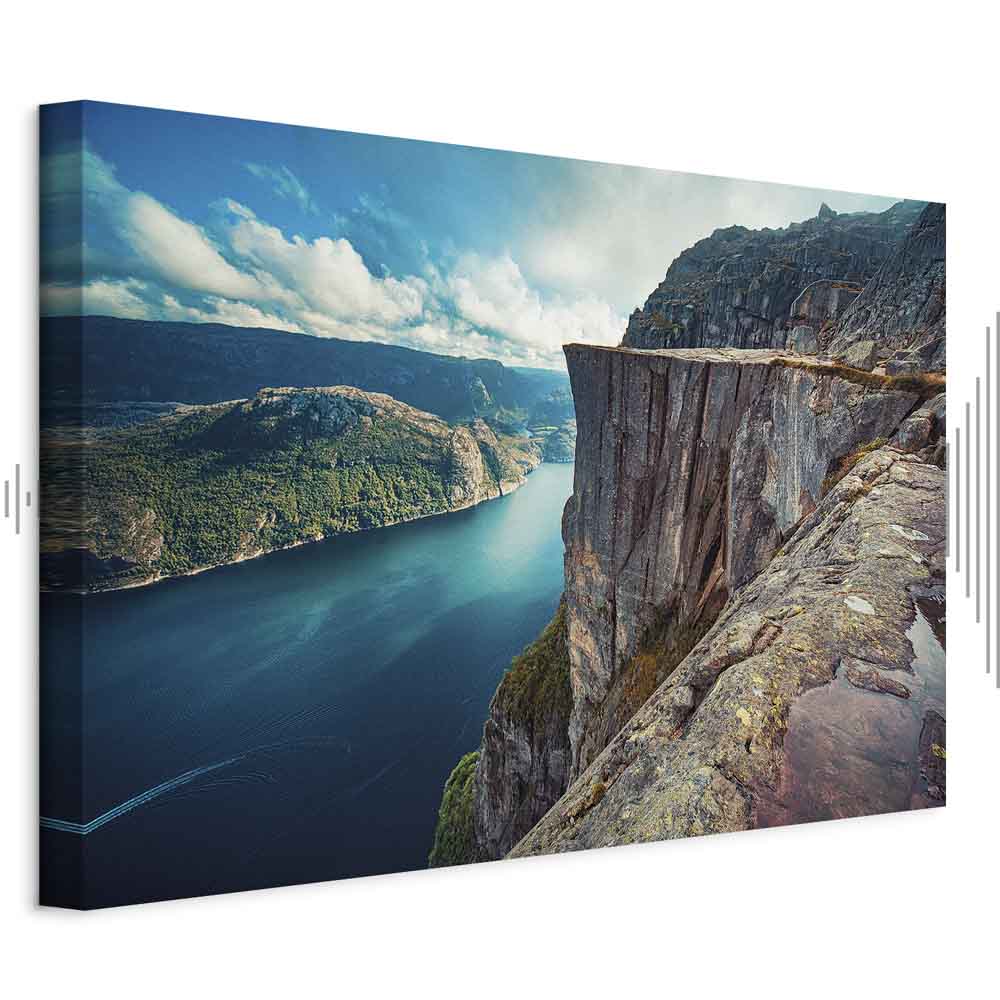 Rock City River Cliff Landscape Canvas Print