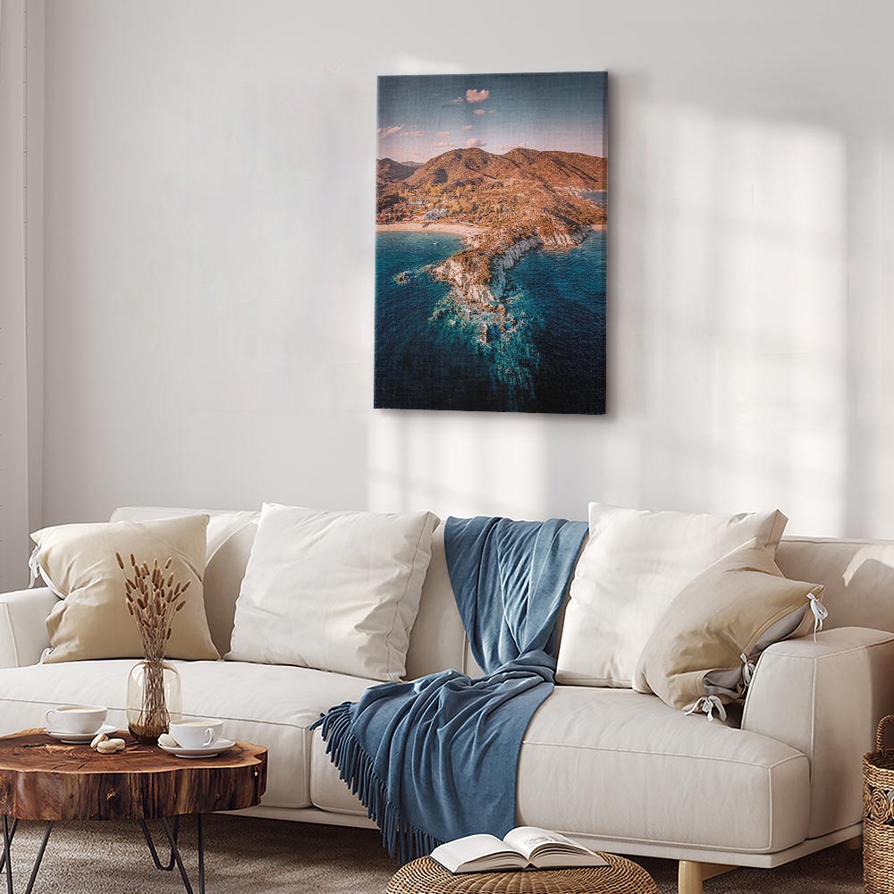 Kalamitsi Sea Cliff Landscape Canvas Print