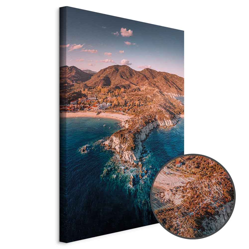 Kalamitsi Sea Cliff Landscape Canvas Print