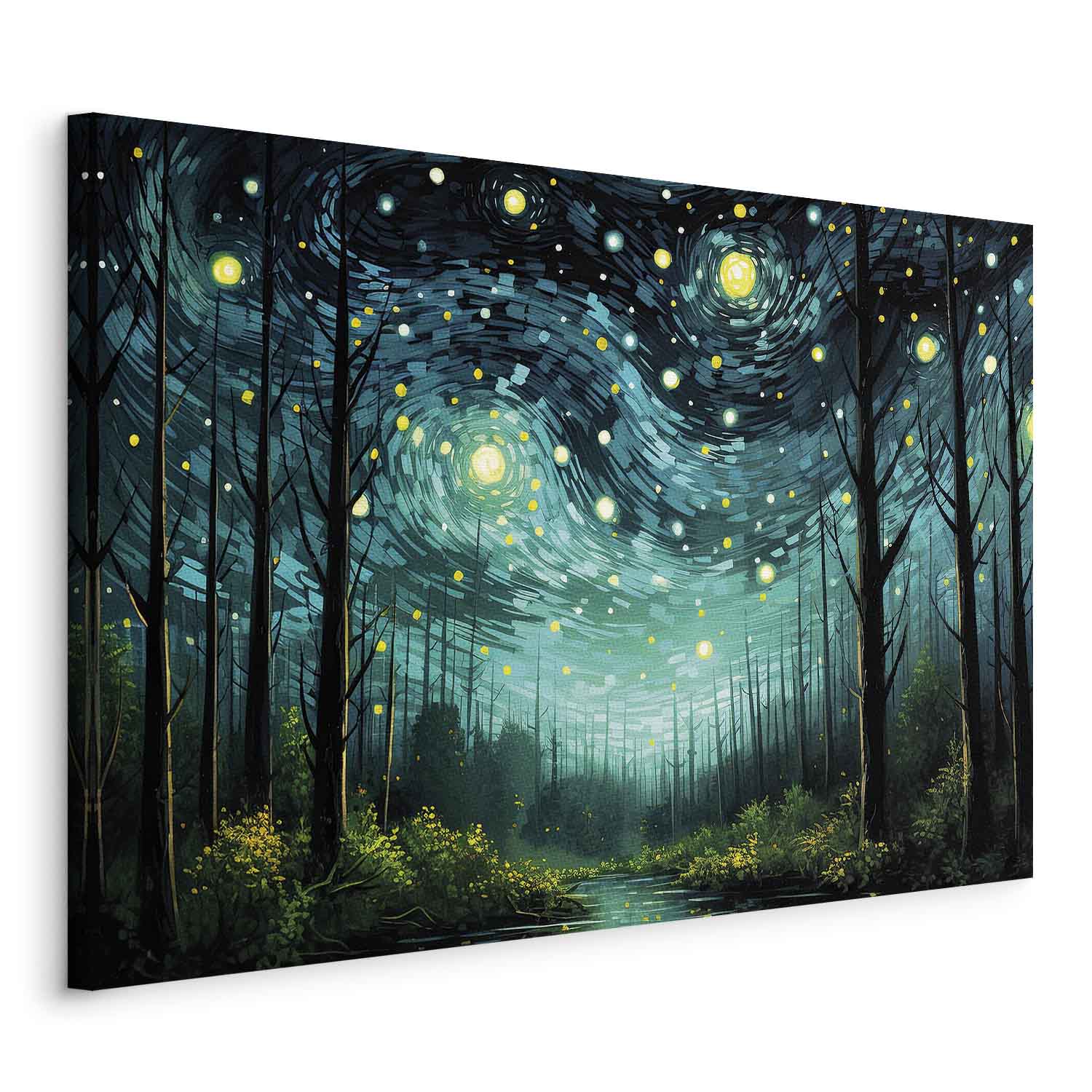 Starry Night Modern Landscape DIY Large Canvas Print