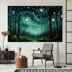 Starry Night Modern Landscape DIY Large Canvas Print
