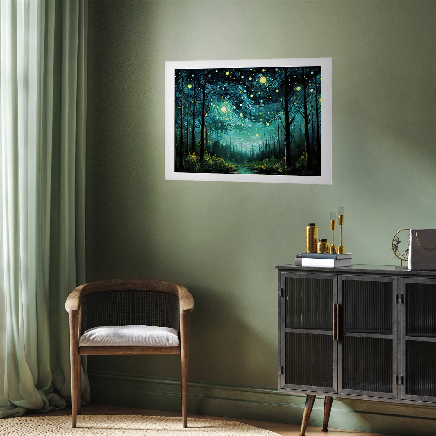Contemporary Starry Night Sky Poster