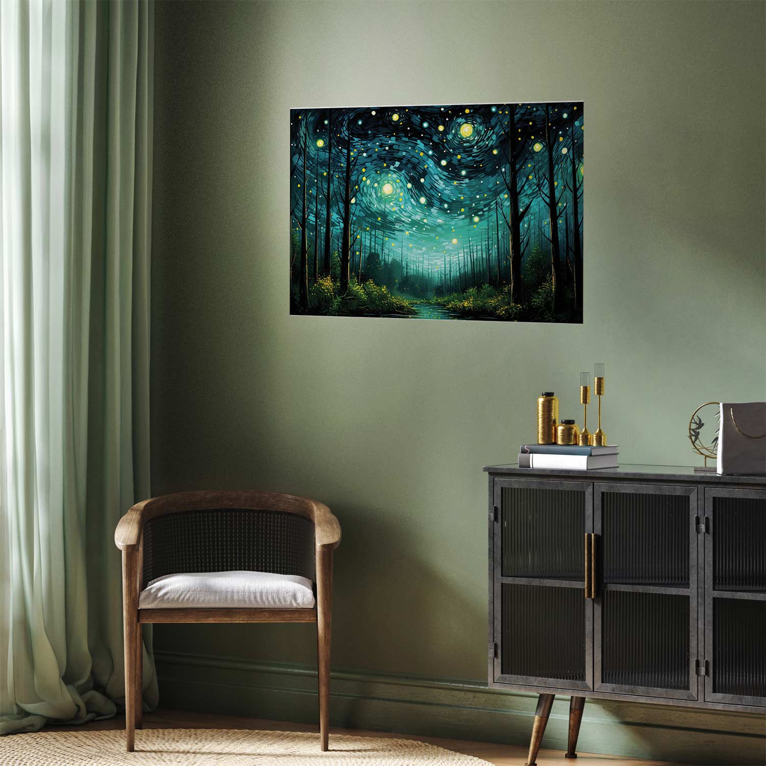 Contemporary Starry Night Sky Poster