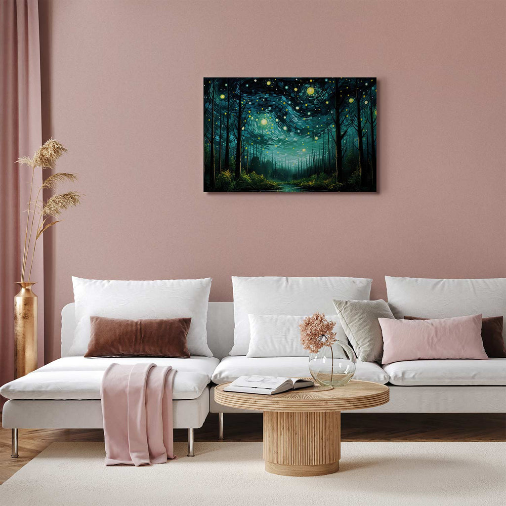 Starry Night Sky Contemporary Canvas Print