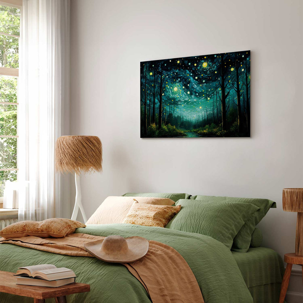 Starry Night Sky Contemporary Canvas Print