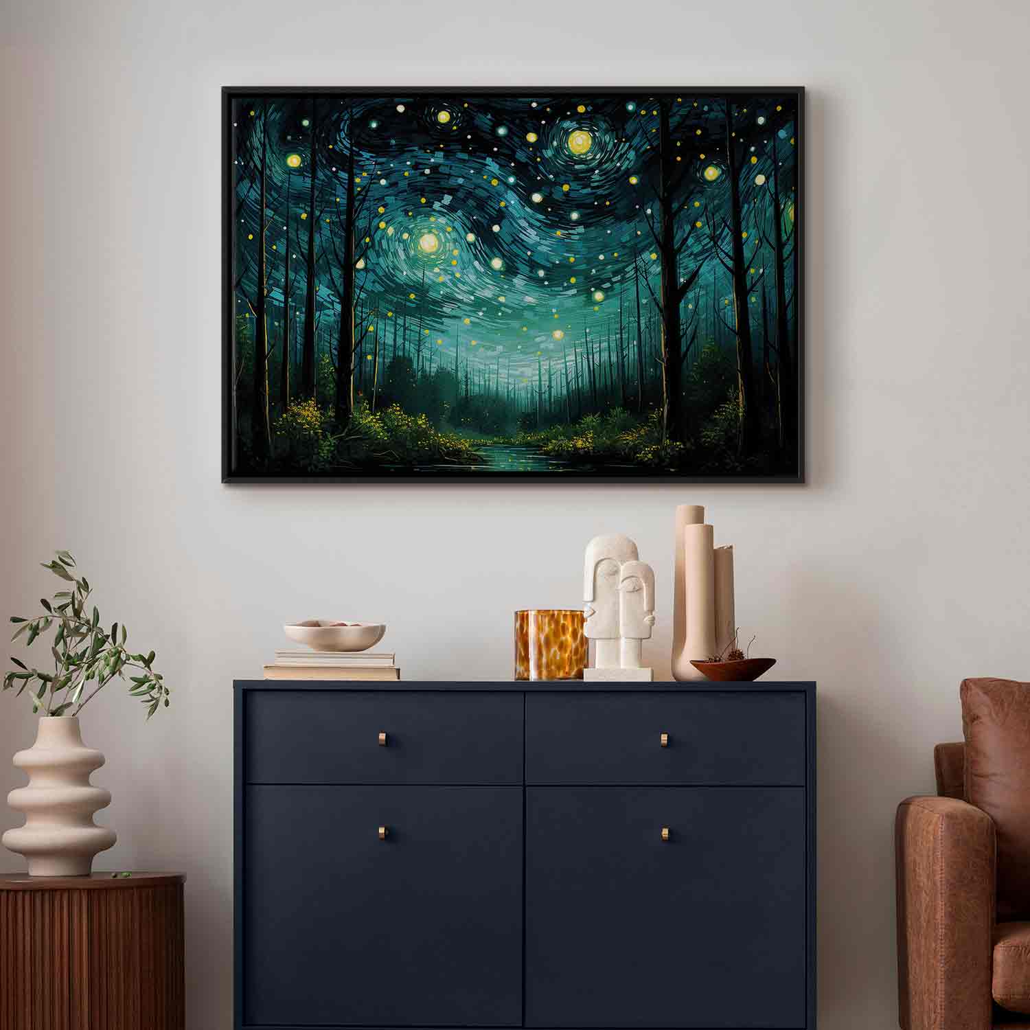Starry Night Sky Contemporary Canvas Print