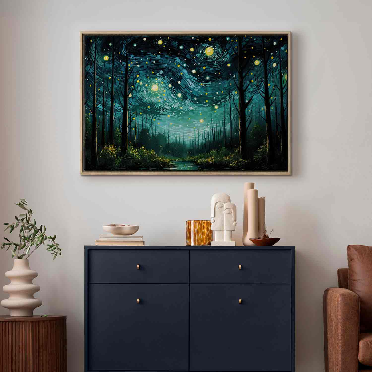 Starry Night Sky Contemporary Canvas Print