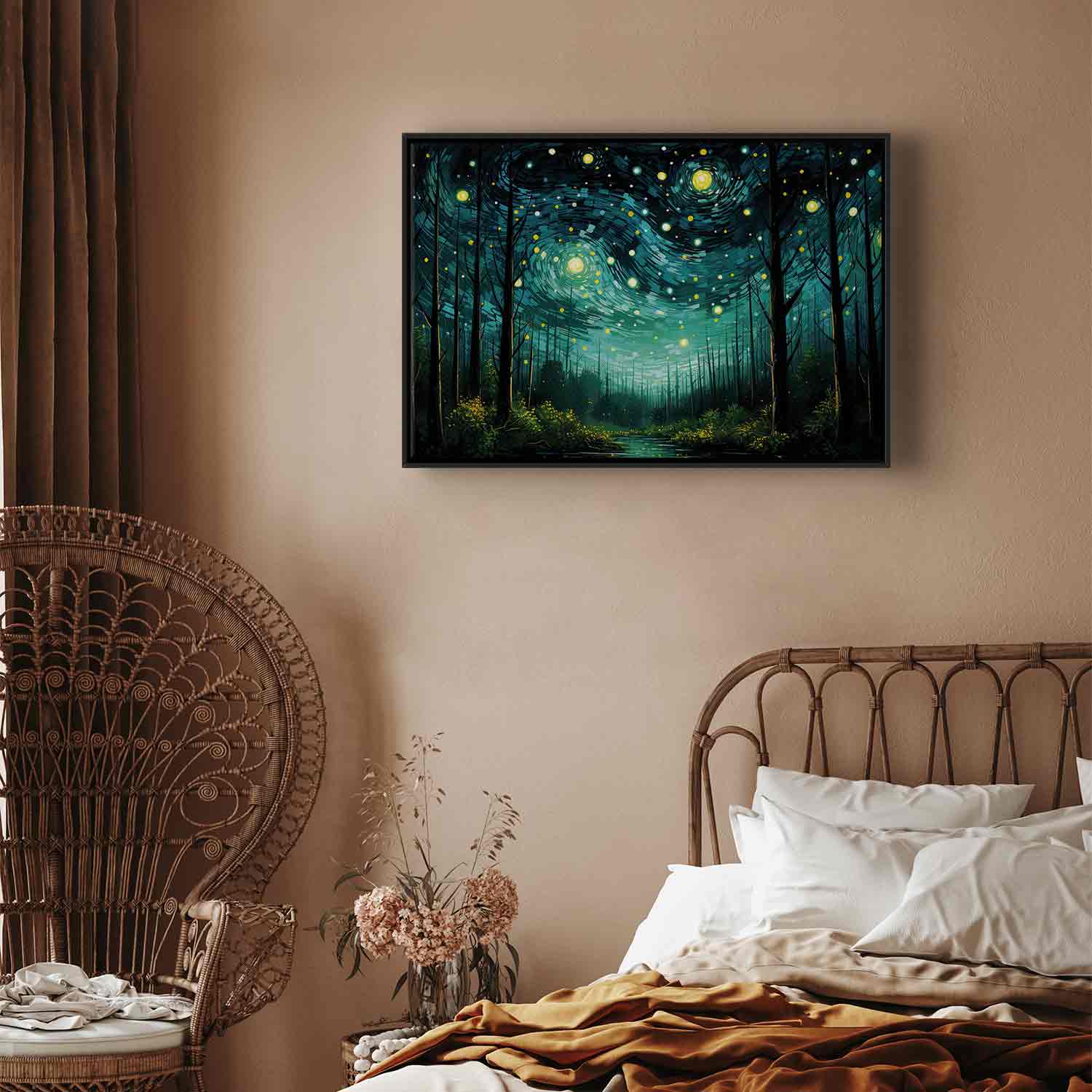 Starry Night Sky Contemporary Canvas Print