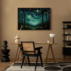 Starry Night Sky Contemporary Canvas Print
