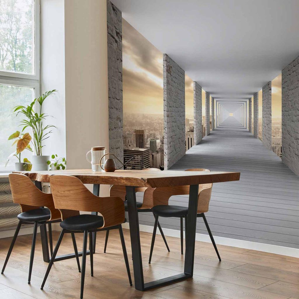 3D Sky Corridor Architecture Wall Mural