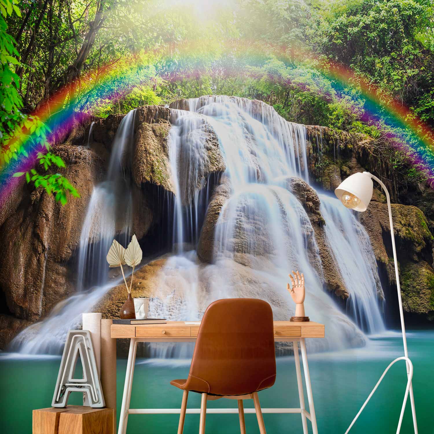 Colourful Waterfall Landscape Wall Mural