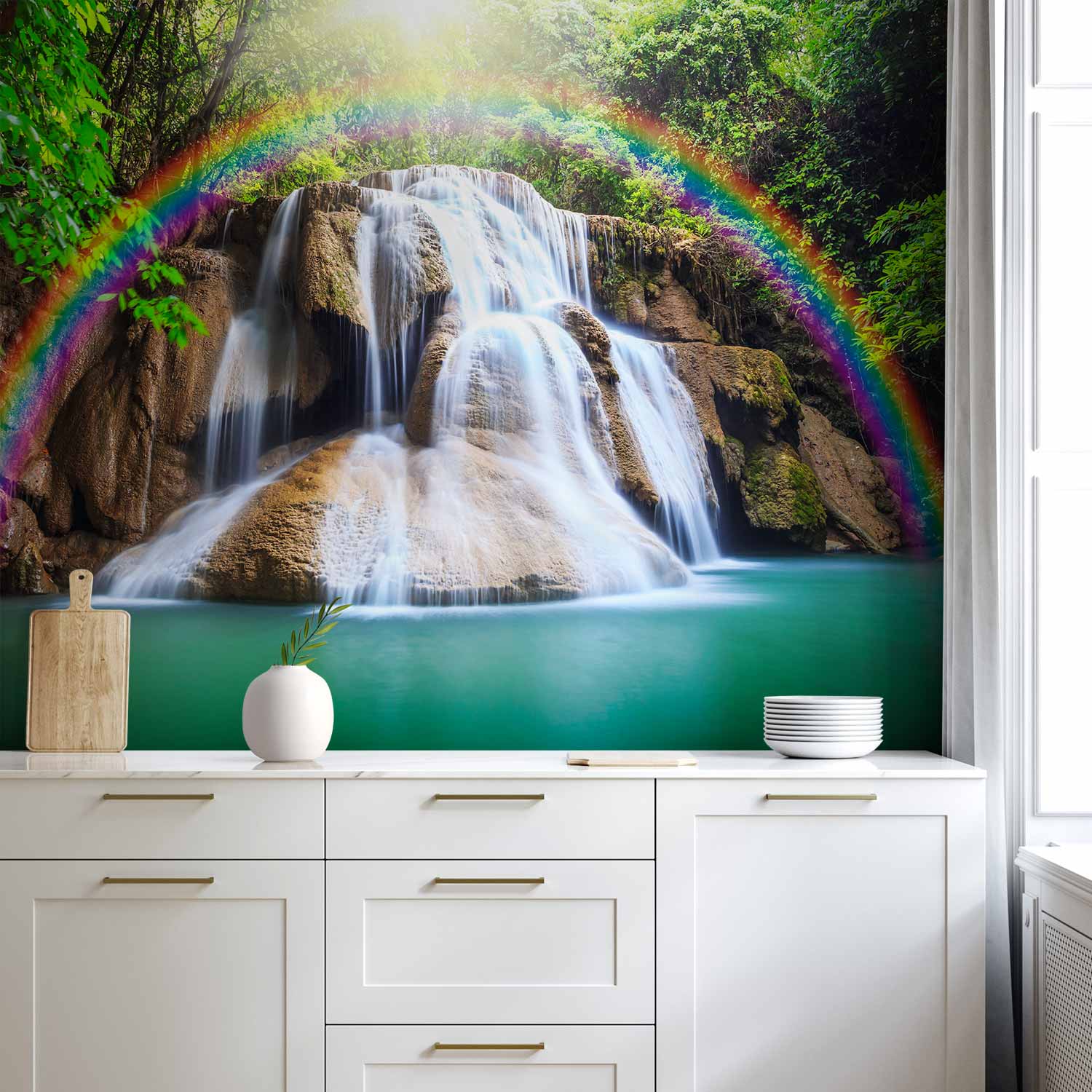 Colourful Waterfall Landscape Wall Mural
