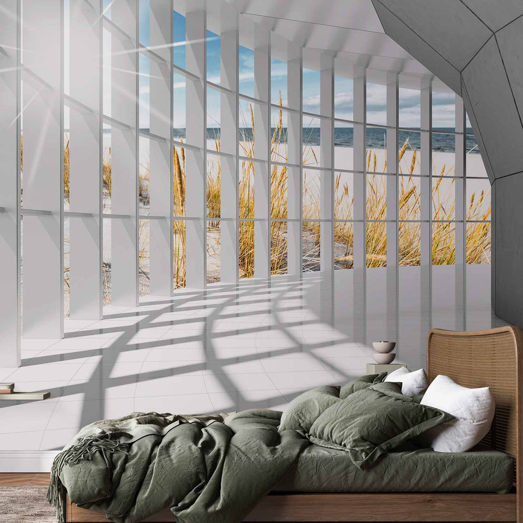 3D Seaside Bastion Corridor Wall Mural