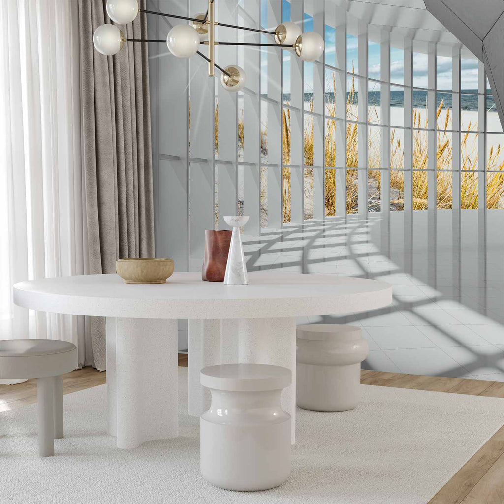 3D Seaside Bastion Corridor Wall Mural