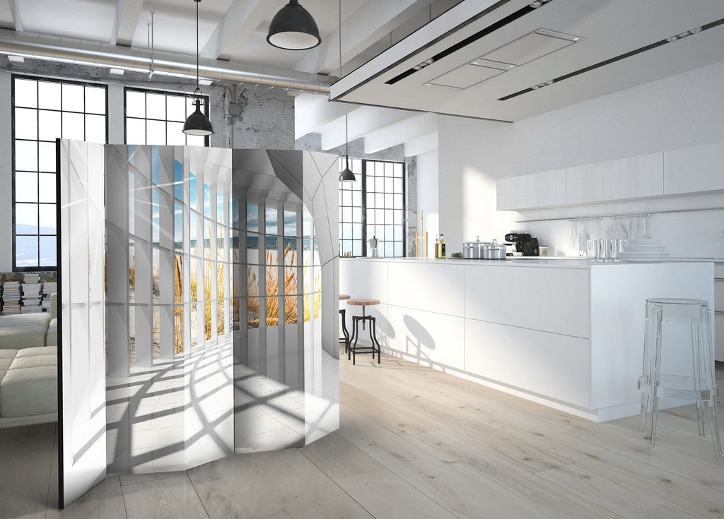 Seaside Corridor Architecture 5-Panel Room Divider