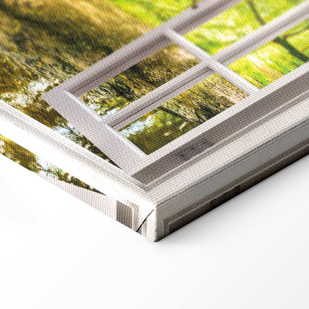Forest River Window Landscape Canvas Print