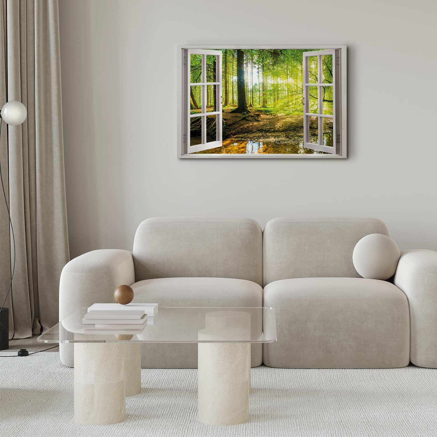 Forest River Window Landscape Canvas Print