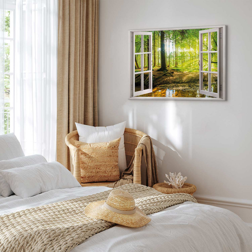 Forest River Window Landscape Canvas Print