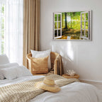 Forest River Window Landscape Canvas Print