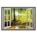 Forest River Window Landscape Canvas Print