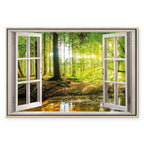Forest River Window Landscape Canvas Print