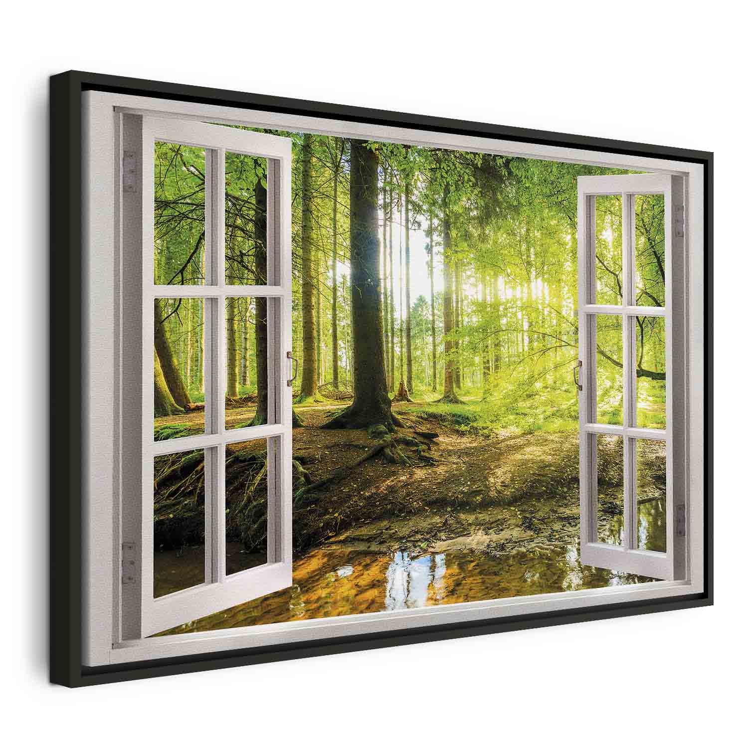 Forest River Window Landscape Canvas Print