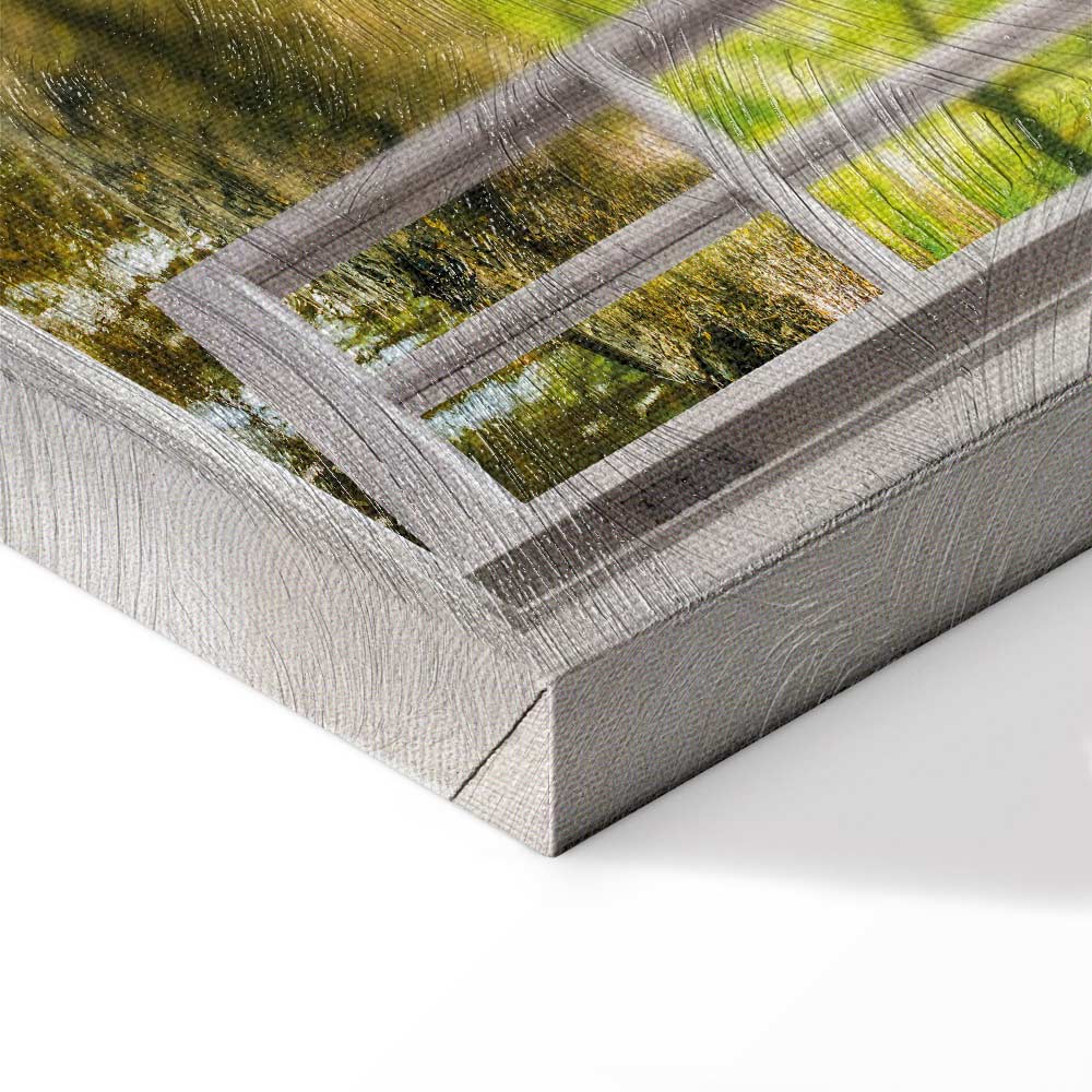 Forest River Window Landscape Canvas Print