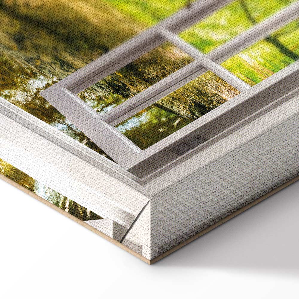 Forest River Window Landscape Canvas Print