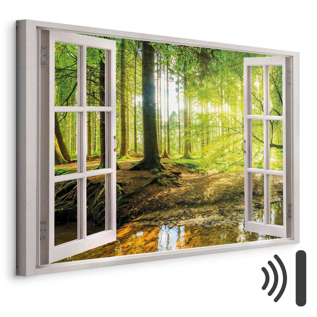 Forest River Window Landscape Canvas Print
