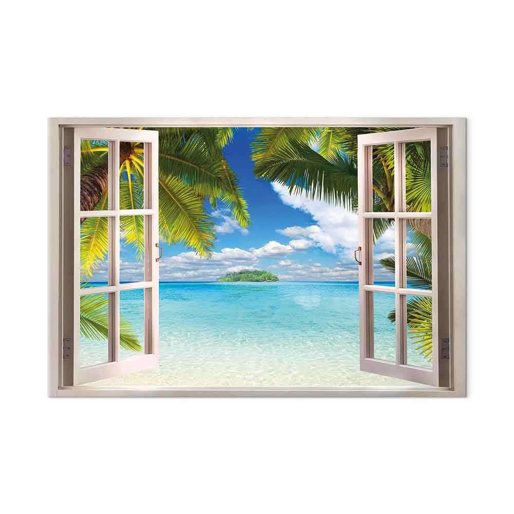 Window Sea View Landscape Canvas Print