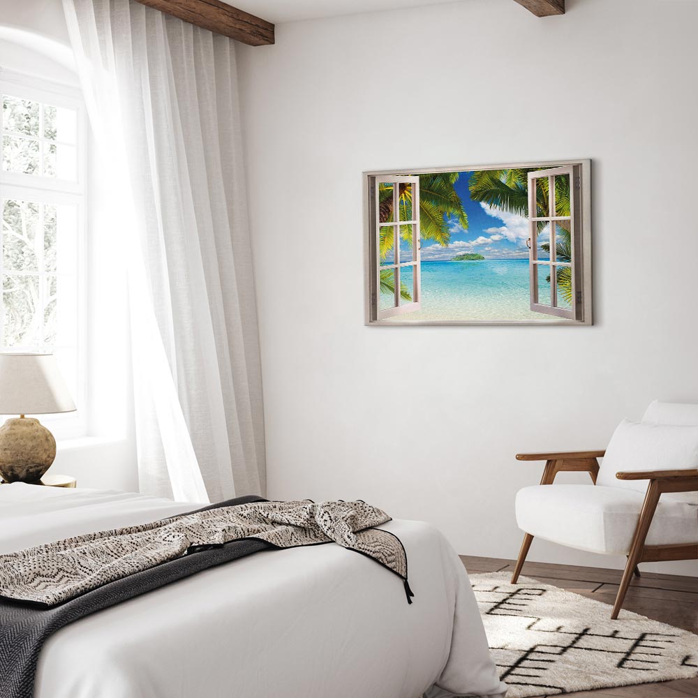 Window Sea View Landscape Canvas Print