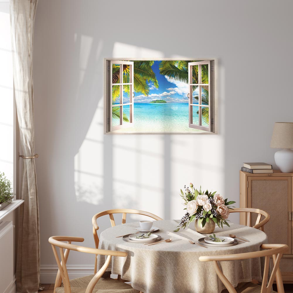Window Sea View Landscape Canvas Print