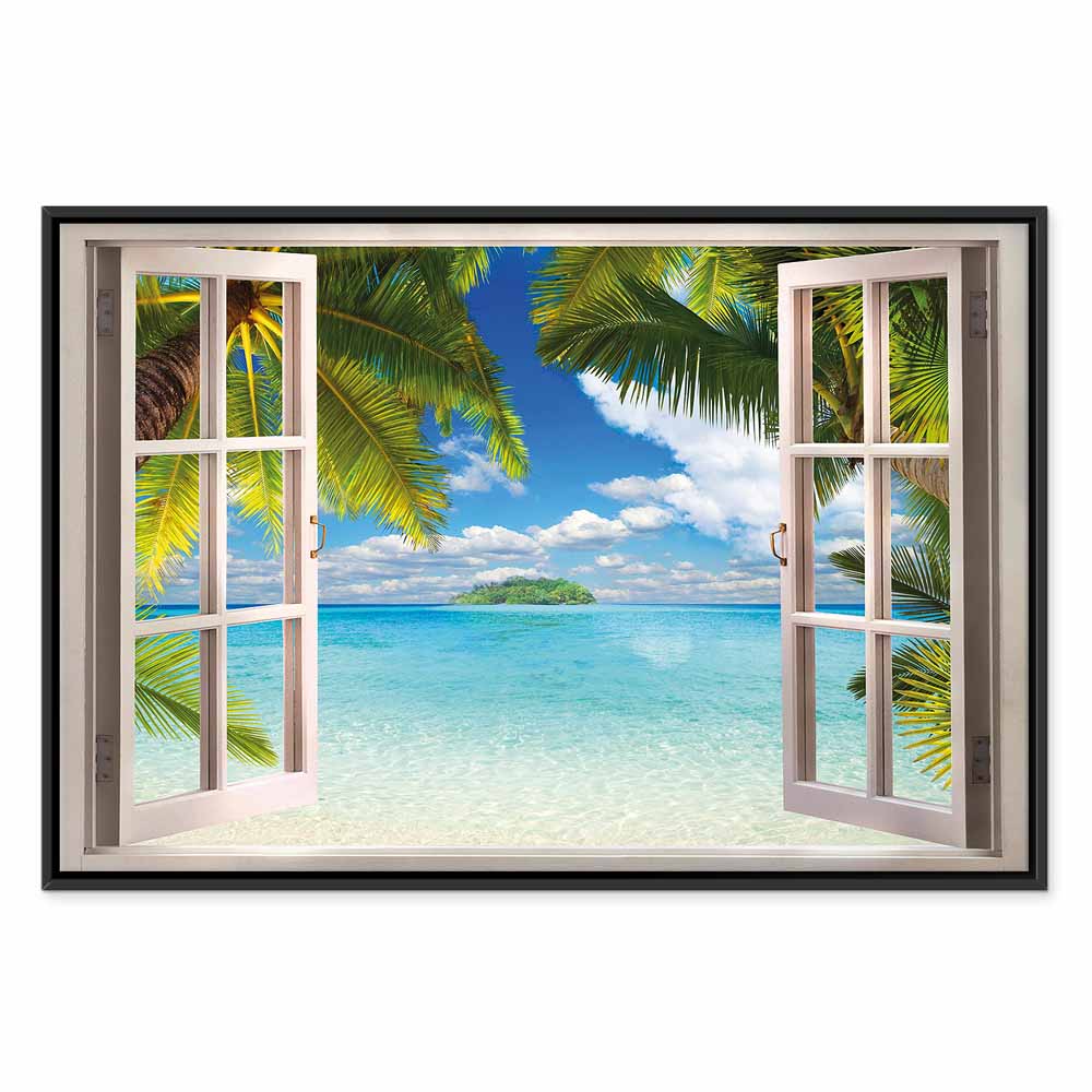 Window Sea View Landscape Canvas Print