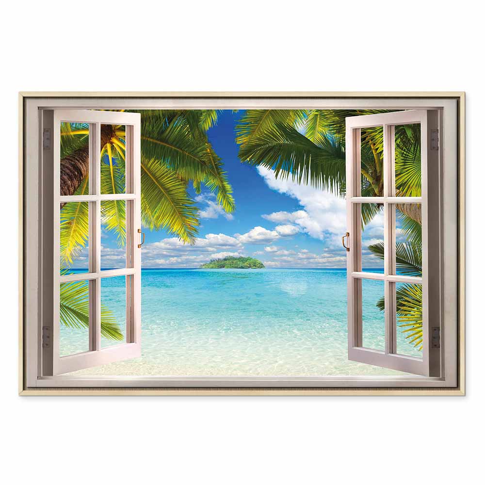 Window Sea View Landscape Canvas Print