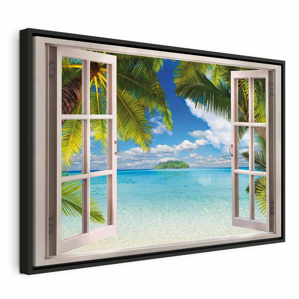 Window Sea View Landscape Canvas Print