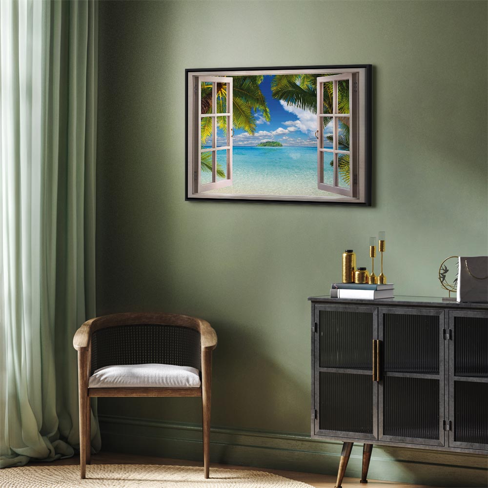 Window Sea View Landscape Canvas Print