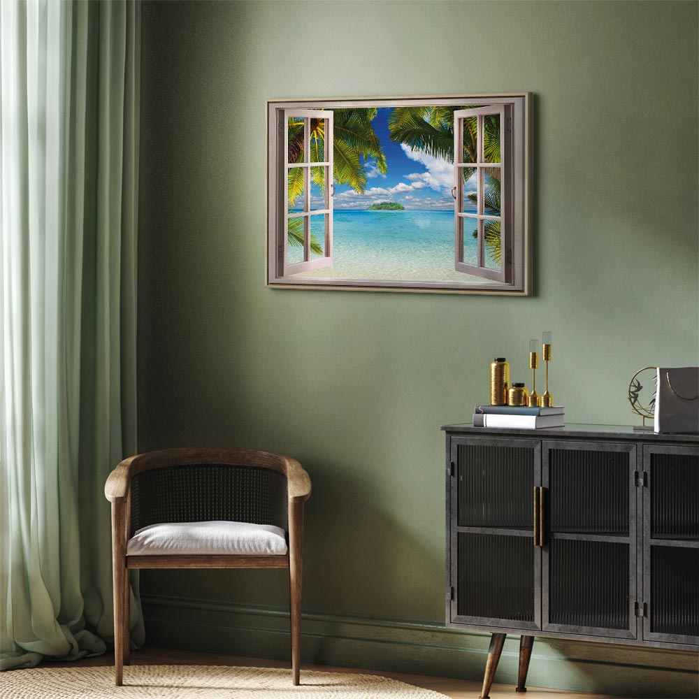 Window Sea View Landscape Canvas Print