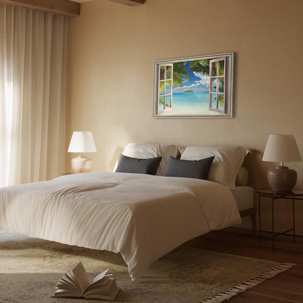 Window Sea View Landscape Canvas Print