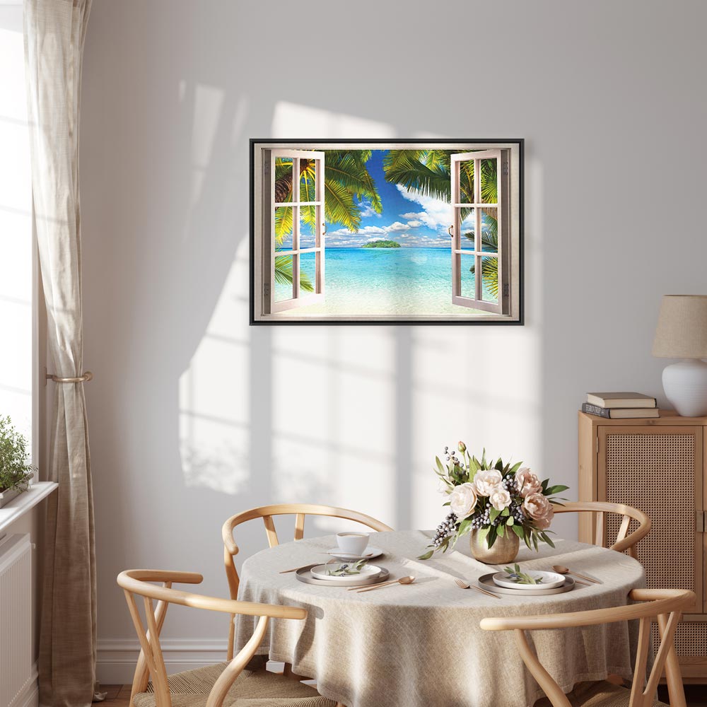Window Sea View Landscape Canvas Print