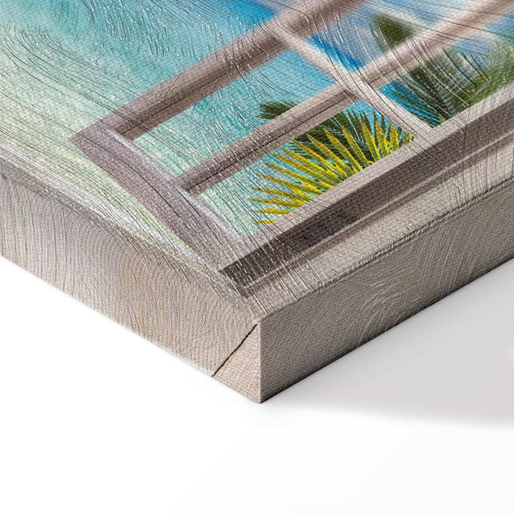 Window Sea View Landscape Canvas Print