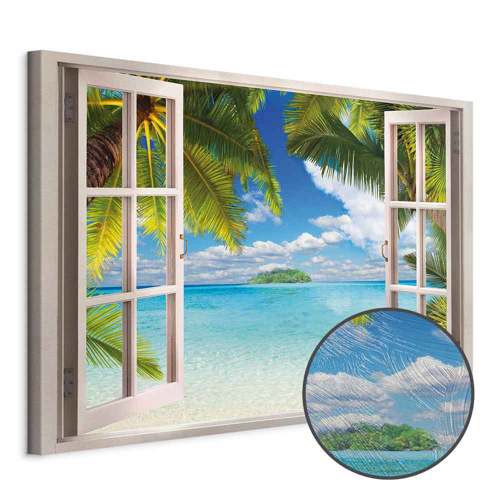 Window Sea View Landscape Canvas Print